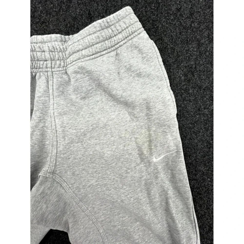 Nike Athletic Sweatpants Mens Large Gray Fleece Swoosh Elastic Waist Tapered Leg